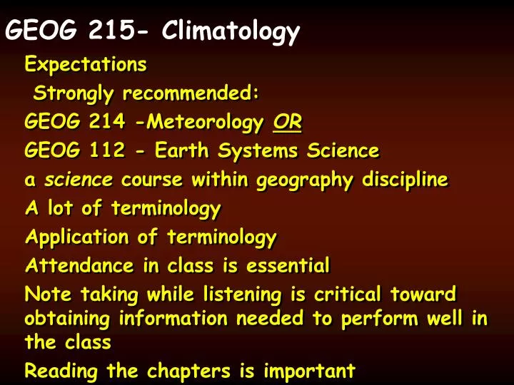 geog 215 climatology