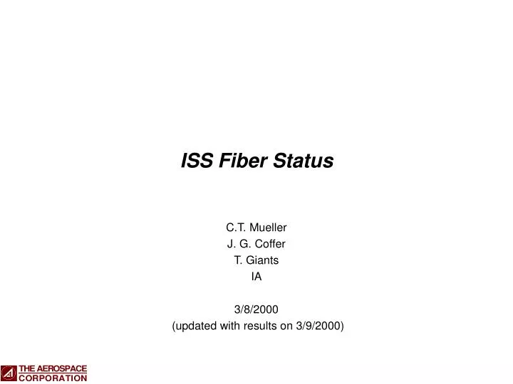 iss fiber status