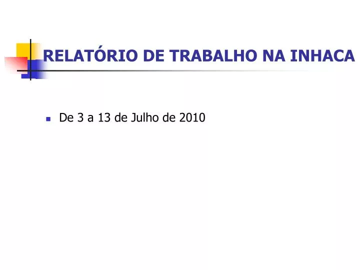 relat rio de trabalho na inhaca