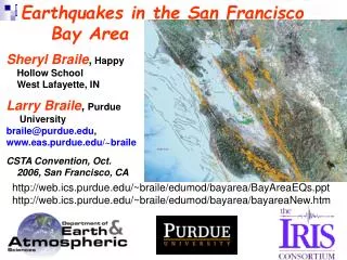 Earthquakes in the San Francisco Bay Area