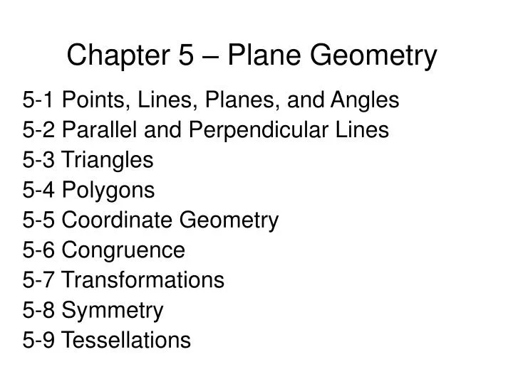 chapter 5 plane geometry