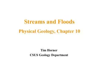 Tim Horner CSUS Geology Department