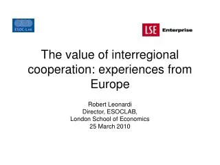 The value of interregional cooperation: experiences from Europe