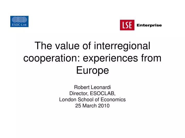 the value of interregional cooperation experiences from europe