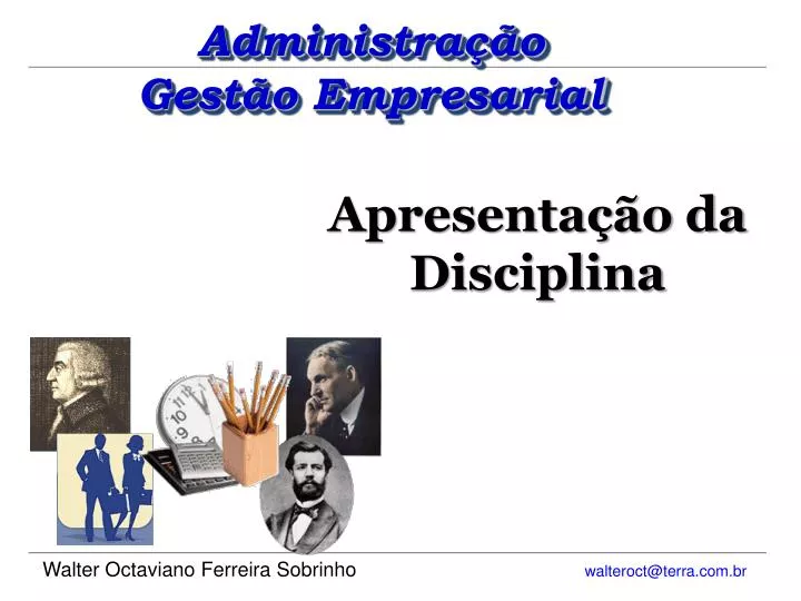 apresenta o da disciplina