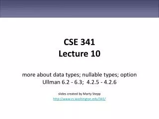 CSE 341 Lecture 10