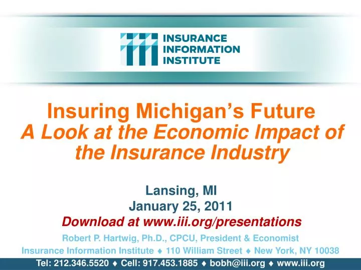 insuring michigan s future a look at the economic lmpact of the insurance industry