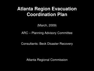 Atlanta Region Evacuation Coordination Plan