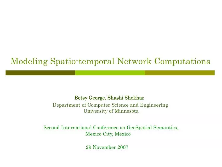 modeling spatio temporal network computations