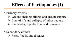 Effects of Earthquakes (1)