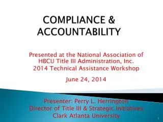 COMPLIANCE &amp; ACCOUNTABILITY