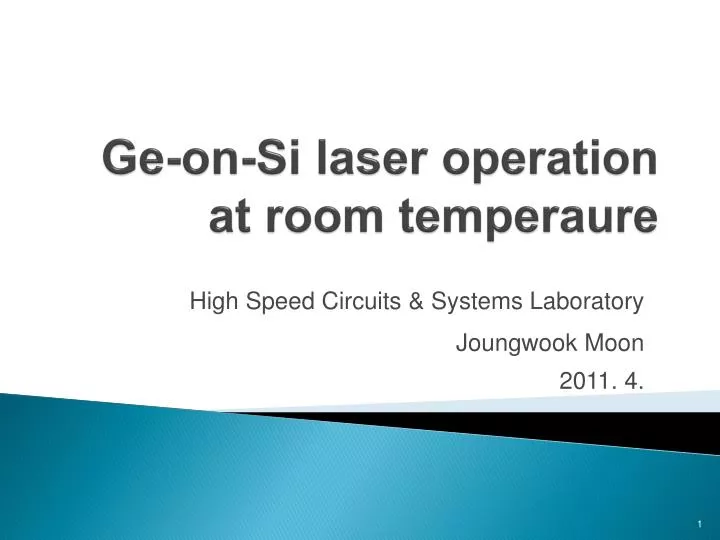 ge on si laser operation at room temperaure