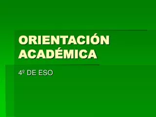orientaci n acad mica