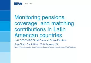 Monitoring pensions coverage and matching contributions in Latin American countries