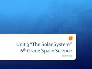 Unit 3 “The Solar System” 6 th Grade Space Science