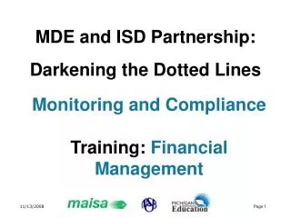 MDE and ISD Partnership: Darkening the Dotted Lines