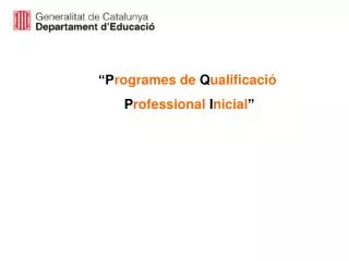 p rogrames de q ualificaci p rofessional i nicial