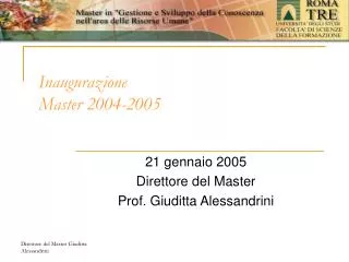 inaugurazione master 2004 2005