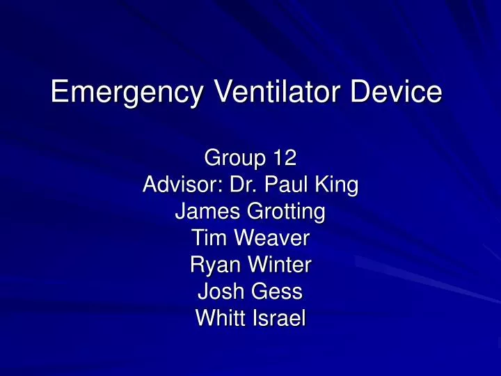 emergency ventilator device