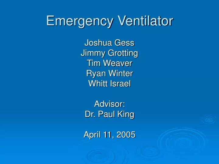 emergency ventilator