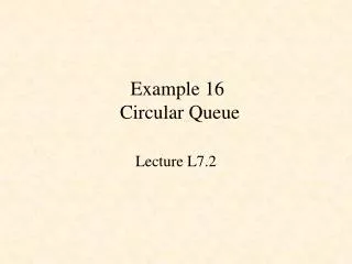 Example 16 Circular Queue