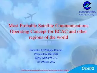 Most Probable Satellite Communications Operating Concept for ECAC and other regions of the world