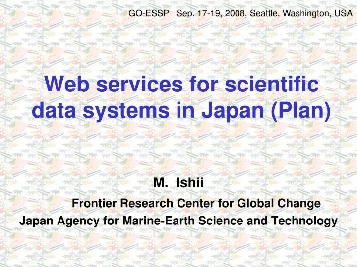 web services for scientific data systems in japan plan