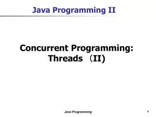 Java Programming II