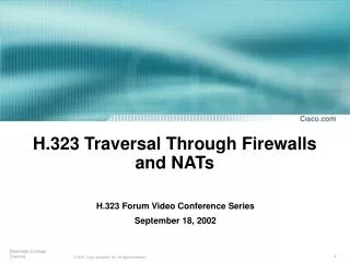 H.323 Traversal Through Firewalls and NATs