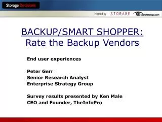 BACKUP/SMART SHOPPER: Rate the Backup Vendors