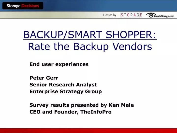 backup smart shopper rate the backup vendors