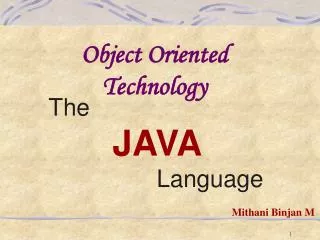 The JAVA Language