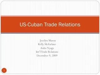 US-Cuban Trade Relations