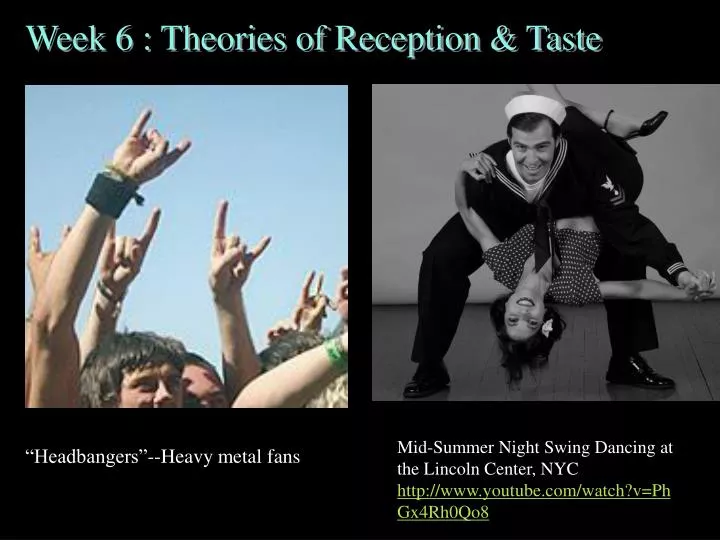 week 6 theories of reception taste