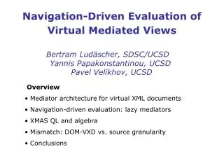 Navigation-Driven Evaluation of Virtual Mediated Views