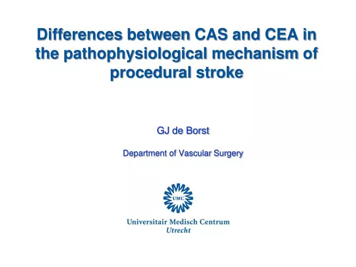 differences between cas and cea in the pathophysiological mechanism of procedural stroke