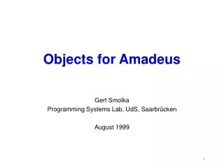 Objects for Amadeus