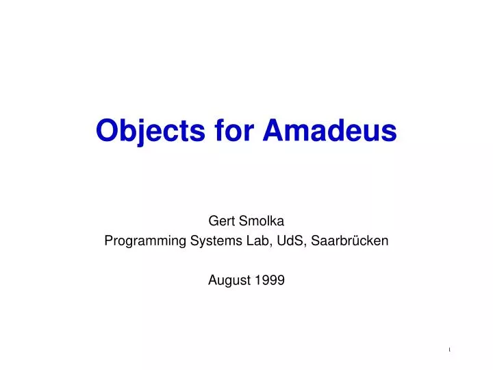 objects for amadeus