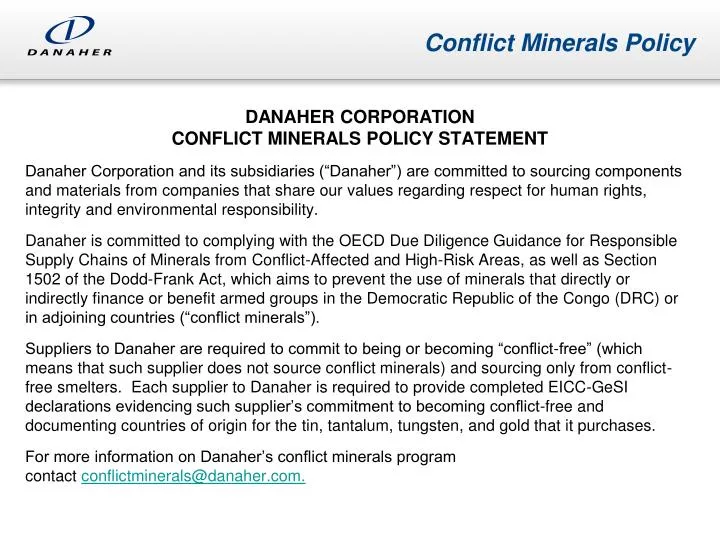 conflict minerals policy