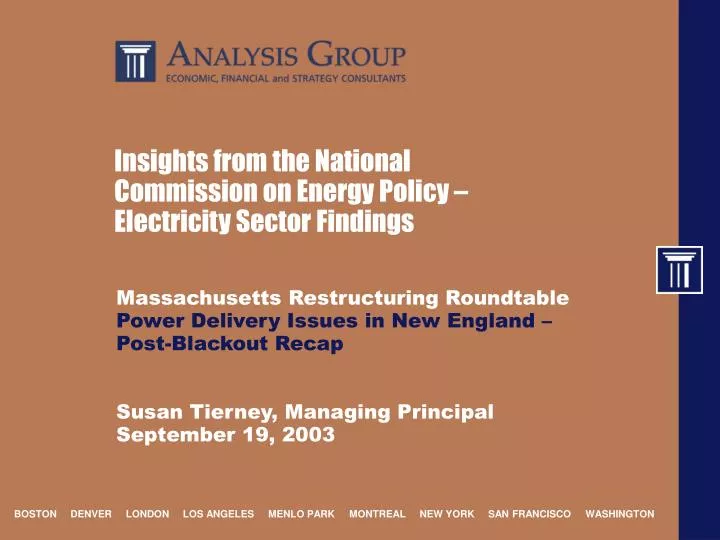 insights from the national commission on energy policy electricity sector findings
