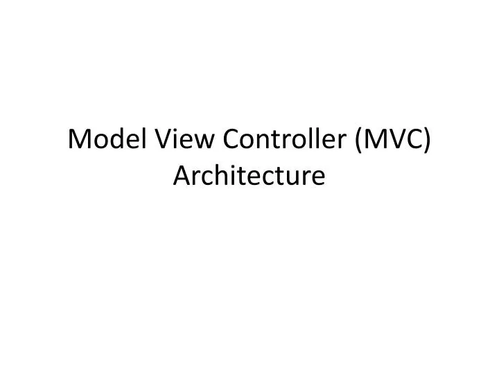 model view controller mvc architecture