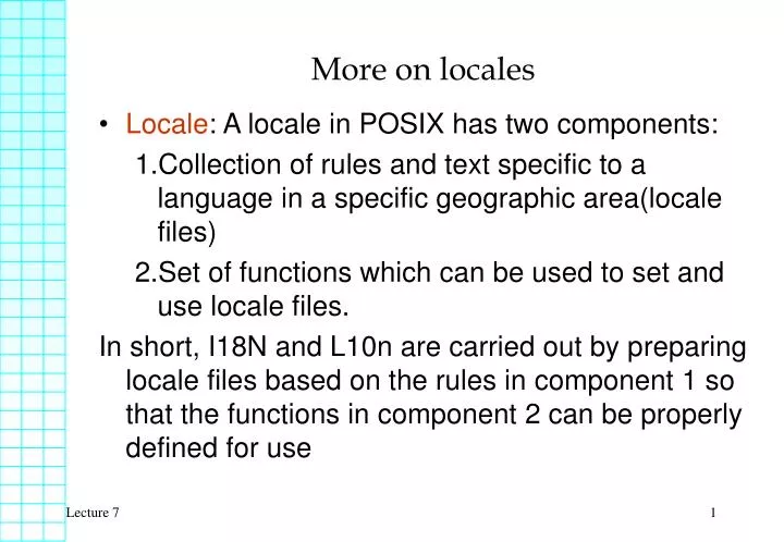 more on locales