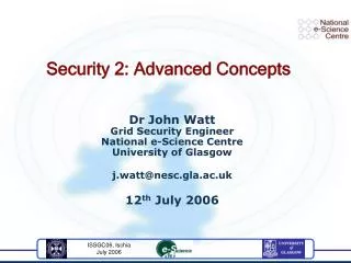 Security 2: Advanced Concepts