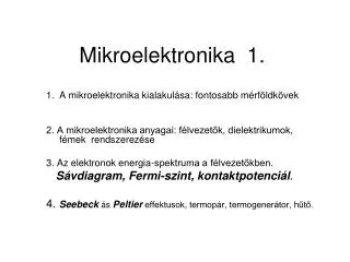 mikroelektronika 1