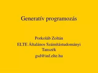 generat v programoz s
