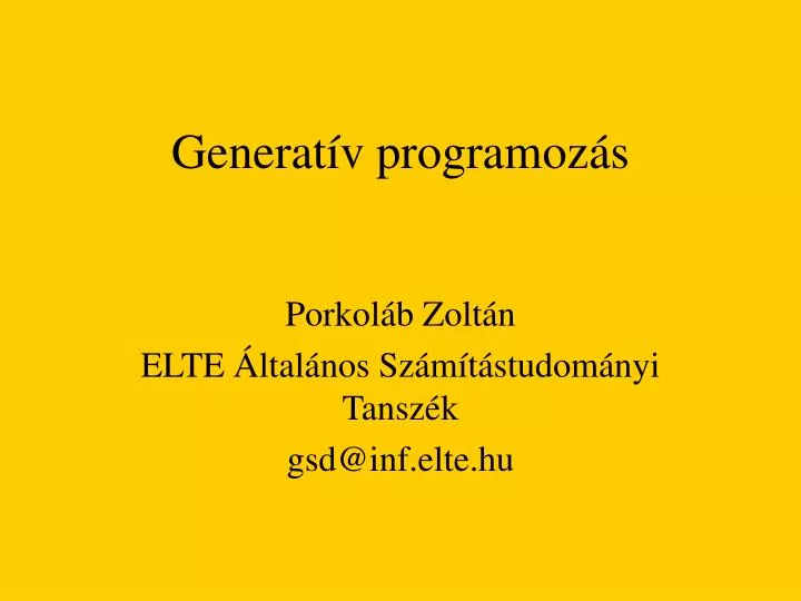 generat v programoz s