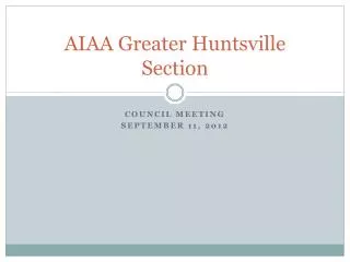 AIAA Greater Huntsville Section