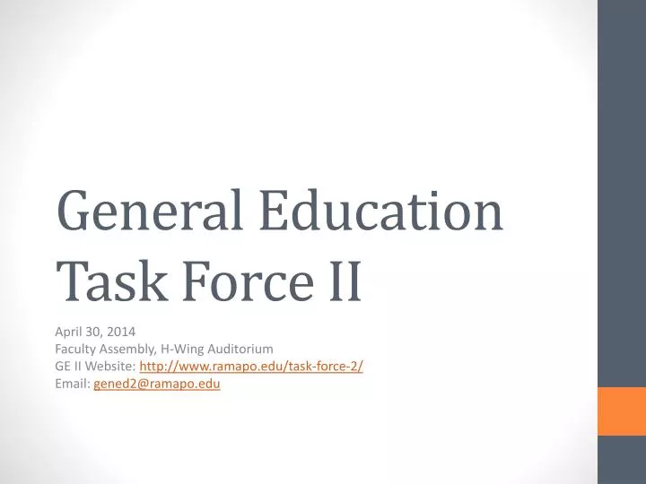 general education task force ii