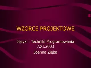 wzorce projektowe