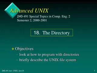 Advanced UNIX